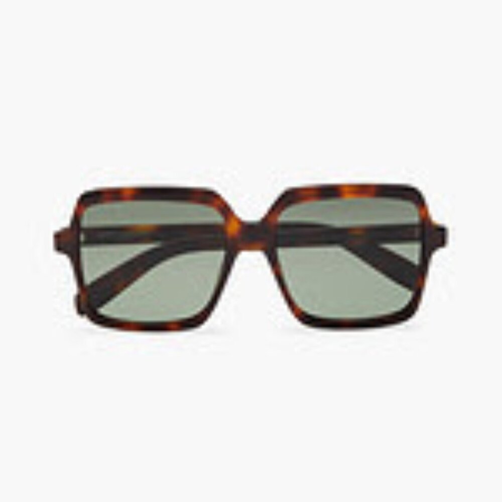 Saint Laurent Womens Square/Rectangle sunglasses, havana green